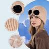 Hat Women Winter Windproof Glasses Pullover Knitted Hat Men Ski Fleece Warm Wool Hat Skullies Beanies Sleeve Cap