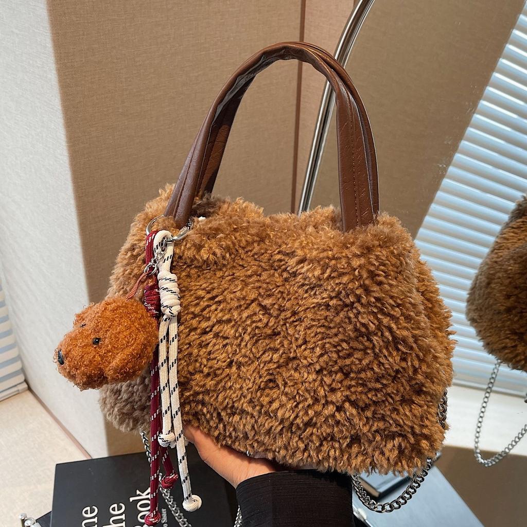 Mao Mao Bag Women'S Lamb Wool Handbag Fashion Trend One Shoulder Messenger Plush Bag