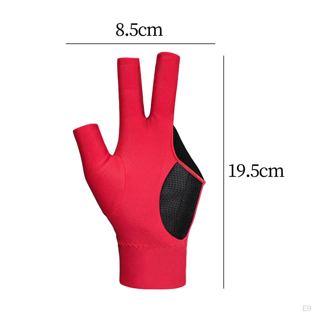 3 Finger Billiards Glove Pool Cue Right Hand Breathable Indoor Game Anti Slip Elastic for
