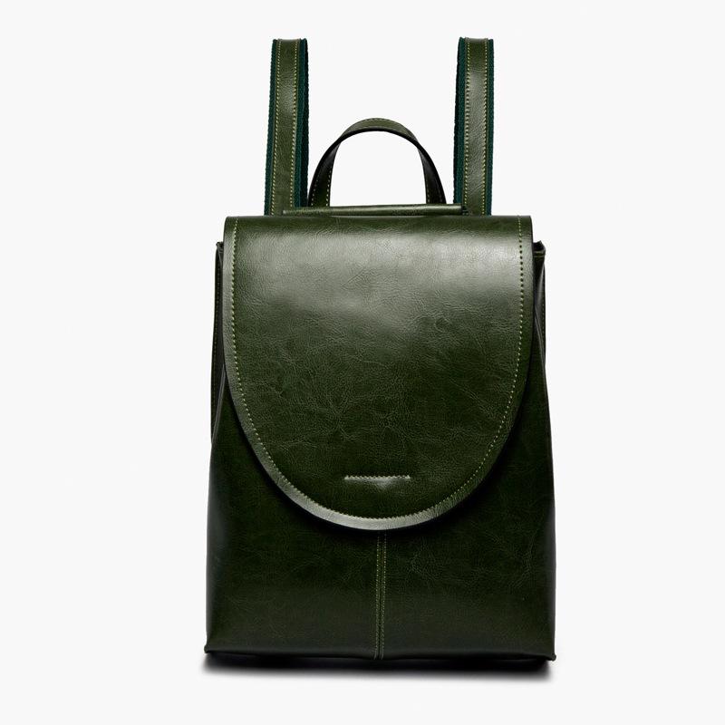 Mochila feminina de couro legítimo, bolsa fashion, mochila de couro bovino encerado a óleo