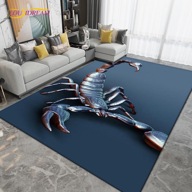 Skorpion Skorpion Bereichsteppich Groß, Teppich für Wohnzimmer Schlafzimmer Sofa Dekoration, Küche Badezimmer Fußmatte Rutschfeste Bodenmatte