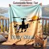 Custom Text Flannel Throw Blanket, Lightweight Cozy Bed Sofa BlanketLucky Luke