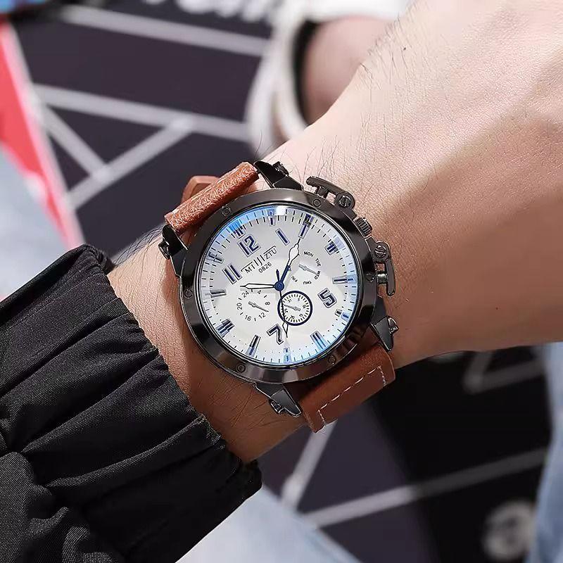 New Hong Kong Style Teen Premium Sense Black Technology Premium Sense Watch Large Dial Student Watch Men's ins Style