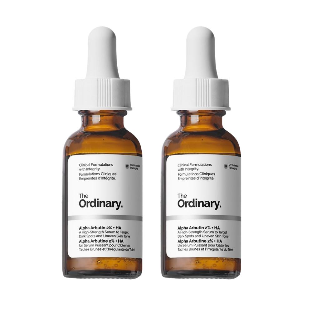 

The Ordinary Alpha Arbutin 2% + HA (Set of 2) - 30ml x 2 Brightening Serum for Dark Spots, Pigmentation & Uneven Skin Tone