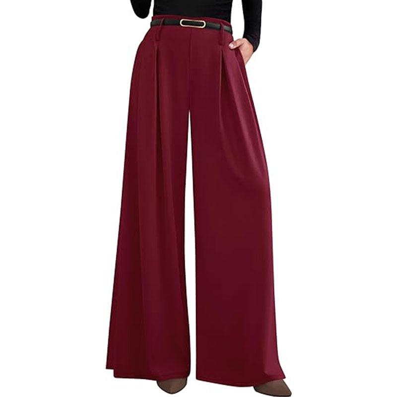 European Casual High-Waisted Wide-Leg Trousers for Women, Slimming and Versatile.