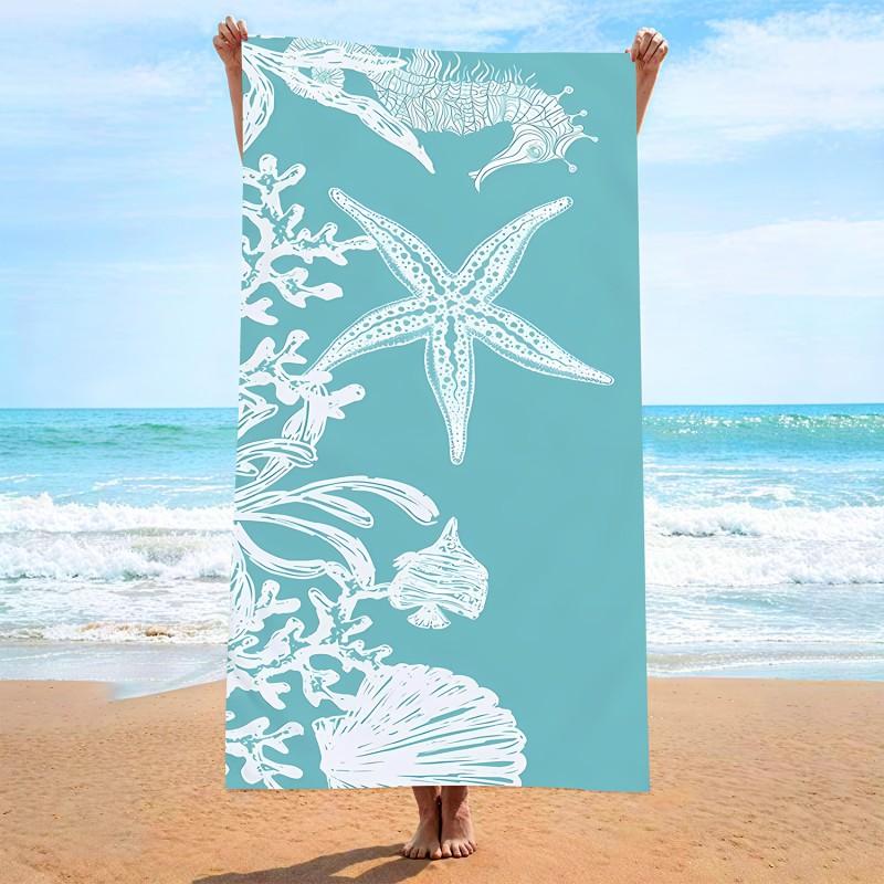 Ultra Absorbent Microfiber Beach Towel With Sea Turtle Print Quick Dry Large Size 70x140cm Pool Vacation Travel
