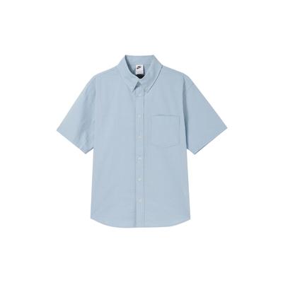 Life Single Button Comfortable Versatile Casual Soft Short Sleeve Shirt Men Shirts Light-Military-Blue FN3223-440