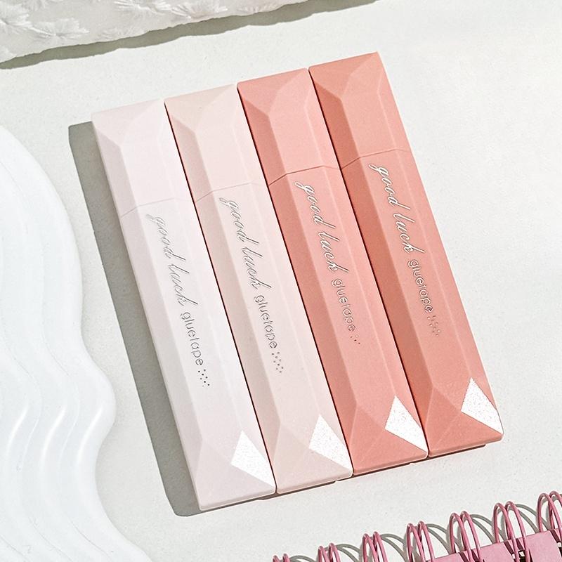 4/5pcs Gradient Color Glue Tape, Pen Type Double Sided Adhesive Tape Roller Dispenser Runner, for Memo Diary DIY Handwork