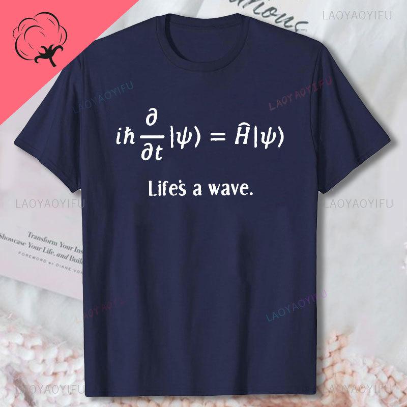Funny Schrodinger Equation TShirt for Physicists Mathematicians T Shirt Boys Fashion Cotton Print Shirt Mens Graphic Tee Tops