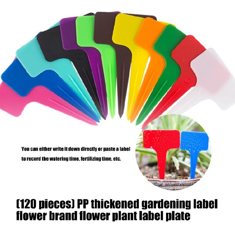 120Pcs Plant Label T-Shaped Garden Marker Name Plate Outdoor Plant Vegetable Seedling Waterproof Handwritten