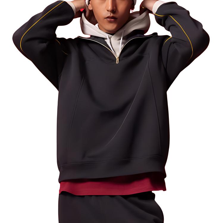 Under Armour Lässige Sportserie Half-Zip Mode Einfacher Stehkragen Pullover Logo Sweatshirt Herren Sweatshirt Schwarz 6006005-001