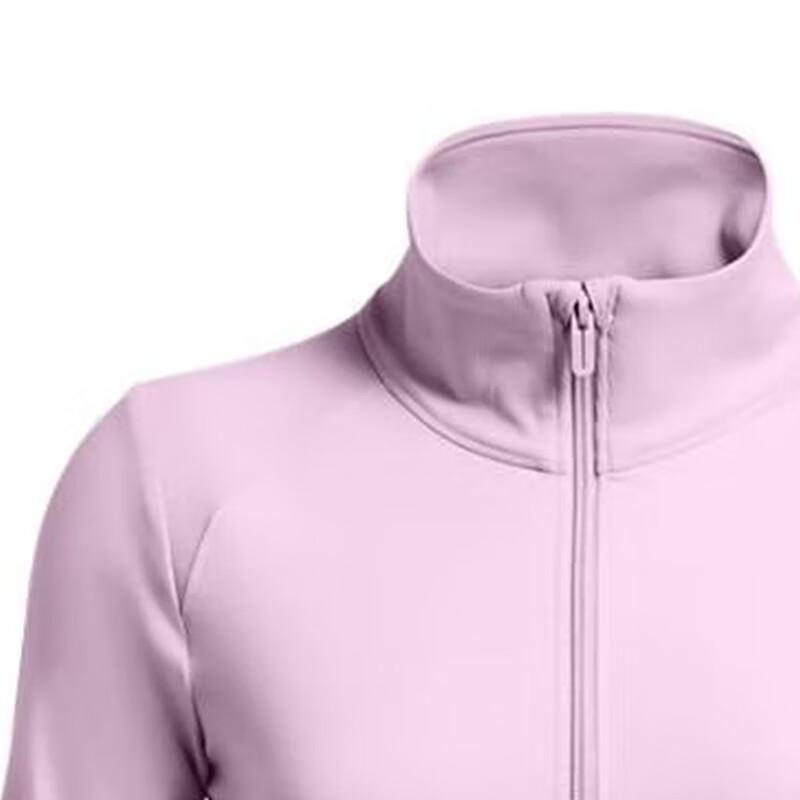 Under Armour Solid Color Stand Collar Zipper Design Raglan Long Sleeve Jacket Women Jackets Pink 1379157-543