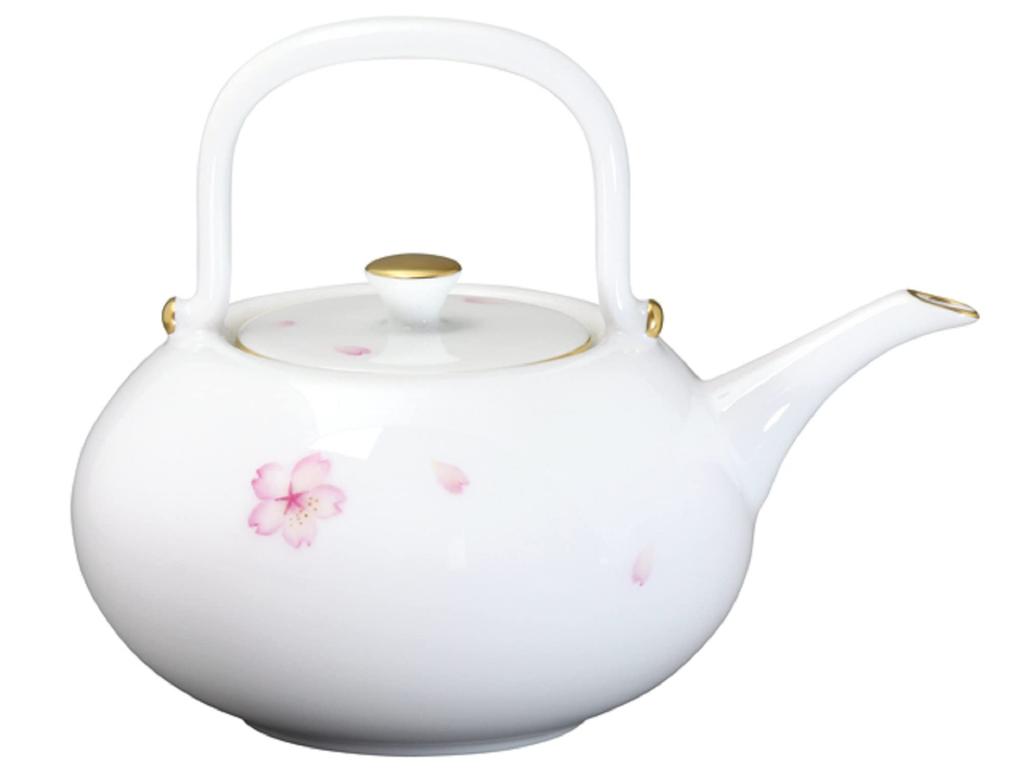 Okura Touen [Ručně malovaný] Sakura Chirori (Keramická konvice) Cca. 400cc, Vyrobeno v Japonsku, 62B/C303