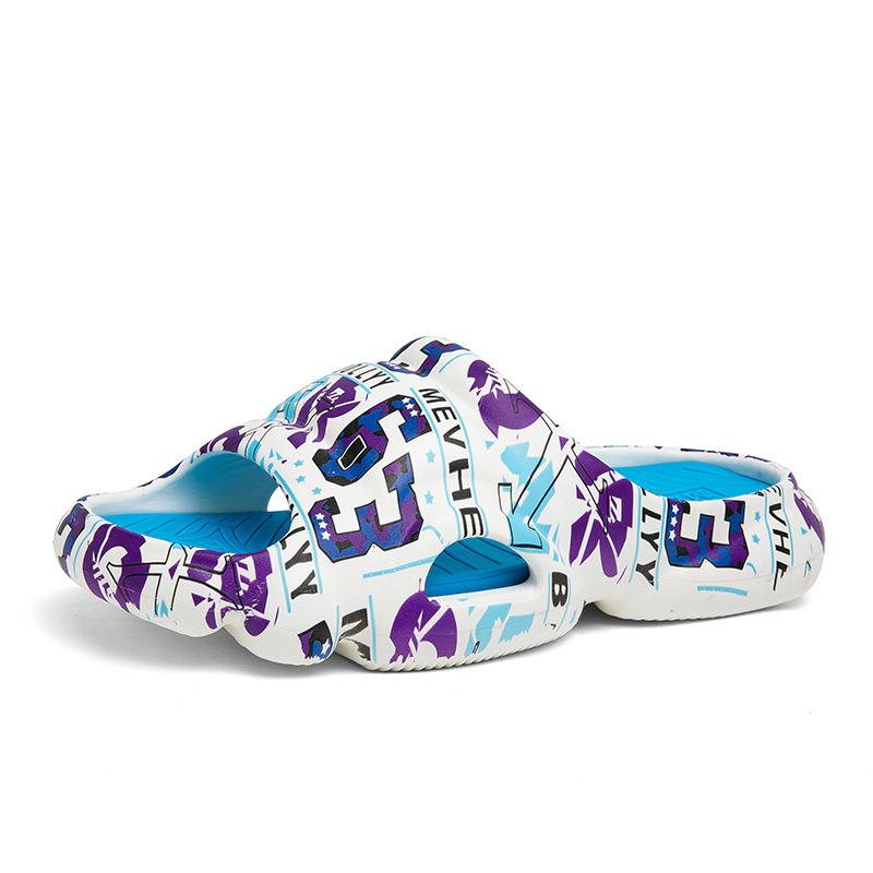 

Fashion and leisure, one foot garden shoes, two inside and outside, home open-toed men s drag, summer breathable two-color one-word drag 46