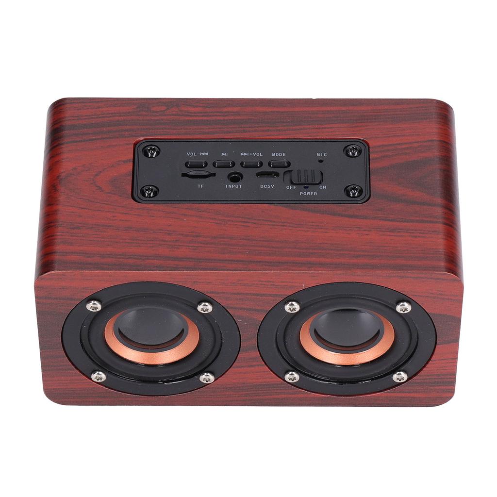 Speaker Portable Red Dual Speakers Voice Call Usb Charging Wooden Speaker Subwoofer