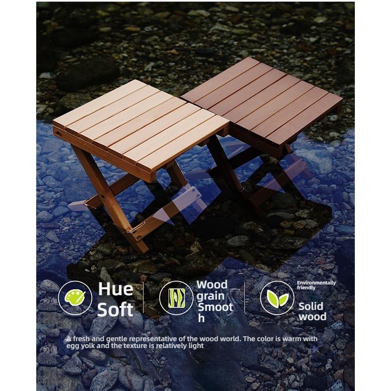 Folding low stool, shoe changing stool, household pony solid wood portable living room bench, sturdy fishing stool at the door