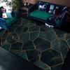 Green Geometry Carpet Non Slip Rug for Living Room Sofa Table Side Marble Golden Line Bedroom Decor Mat