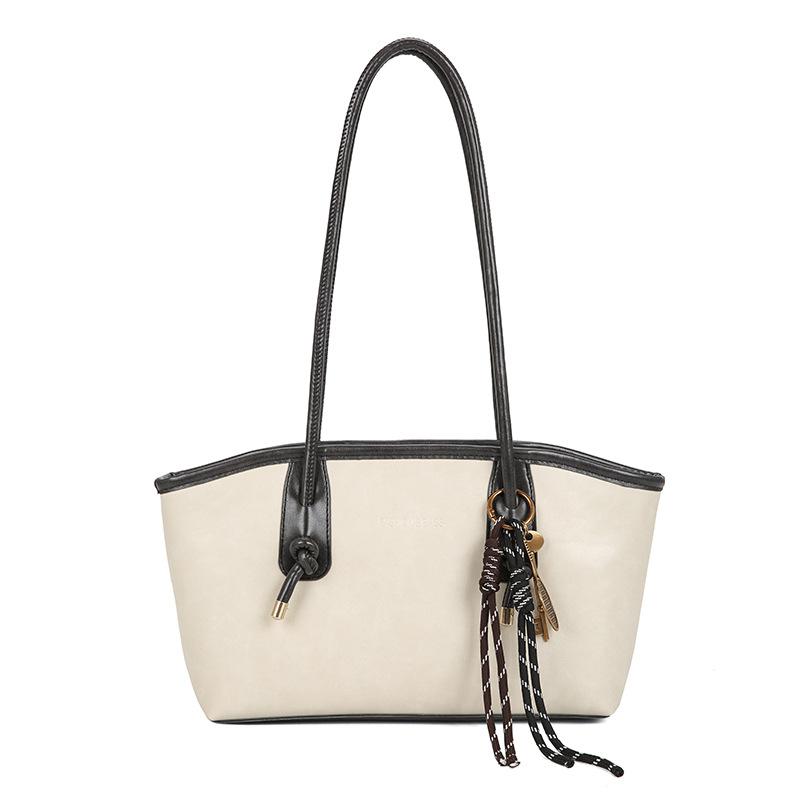 Women PU Leather Shoulder Bag Vintage Large Capacity Handbag Multi Functional Commuting Tote Bag High Looks Women's Bag