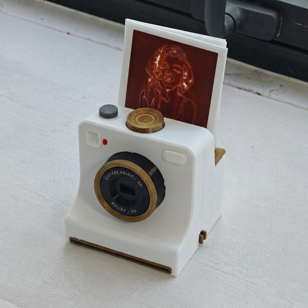 Vintage Look DIY Latte Art Camera Tool Funny Coffee Powder Print Camera Coffee Lovers