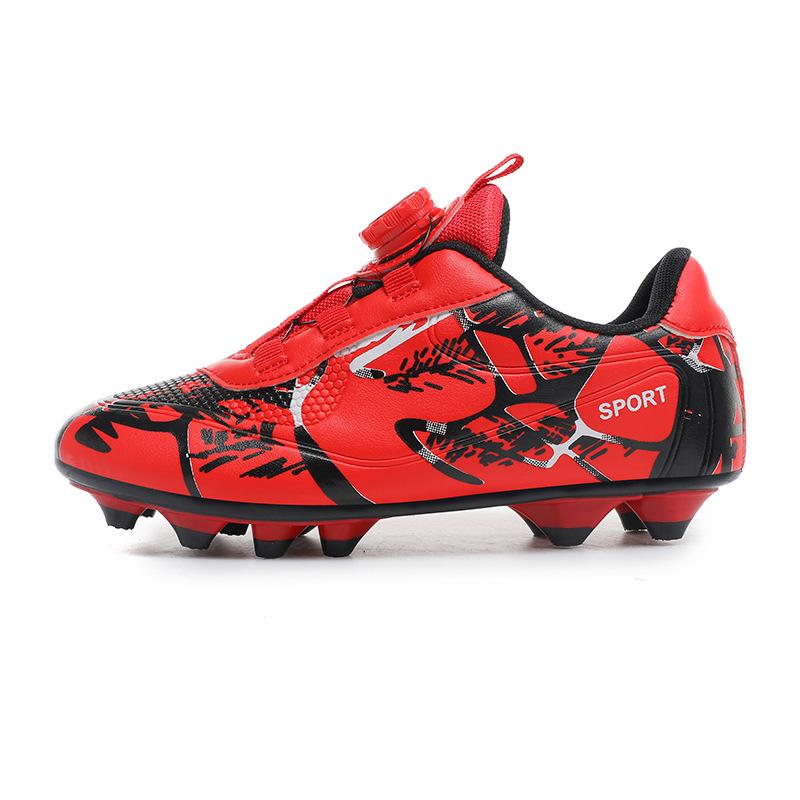 Kids' Boys TF Soccer Cleats - Wear-Resistant, Studded, Rotating Buckle for Outdoor Training