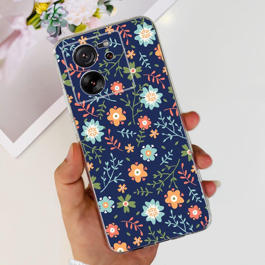 For Xiaomi 13T Pro Case Fashion Flowers Shockproof Soft Silicon Protector Clear Coque For Xiaomi 13T Phone Cases Mi 13TPro Funda