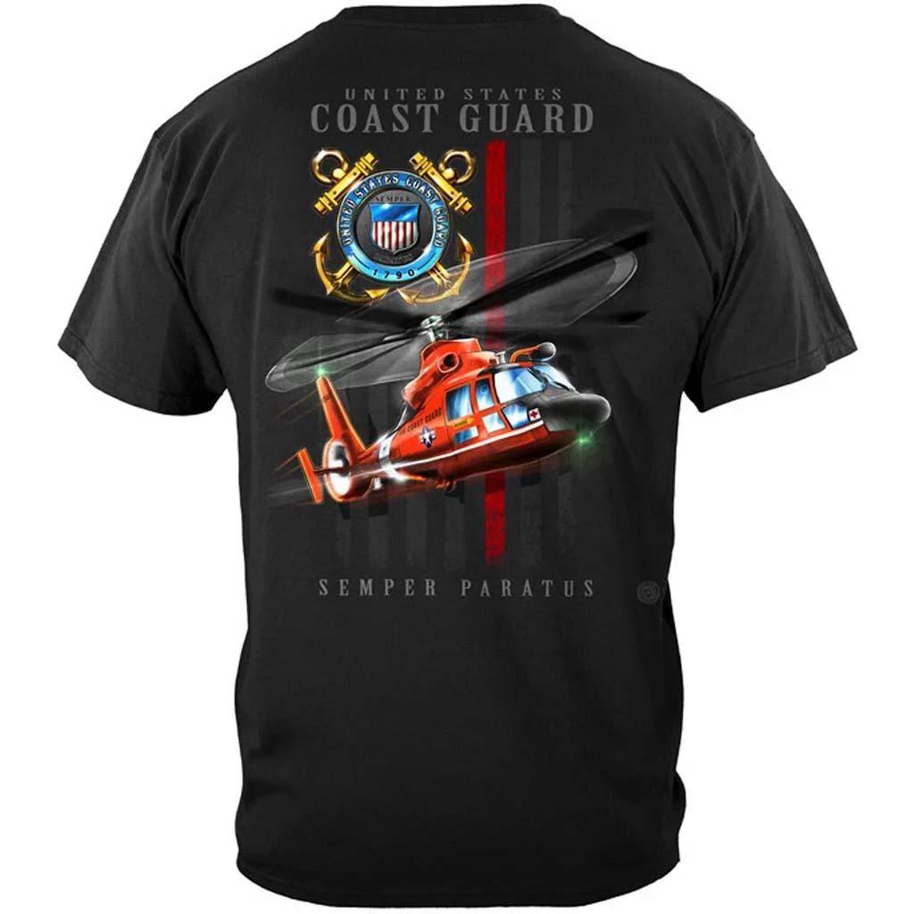 U.S. Coast Guard Patriotic Flag T-Shirt Vintage Style Military Tribute Tee USA XXL