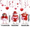 Valentine's Day Bird Doll with Heart, Glasses, Scarf, and Hat - Cute Qixi Festival Ornament