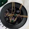Emerald Gemstone Double Layer Choker Necklace