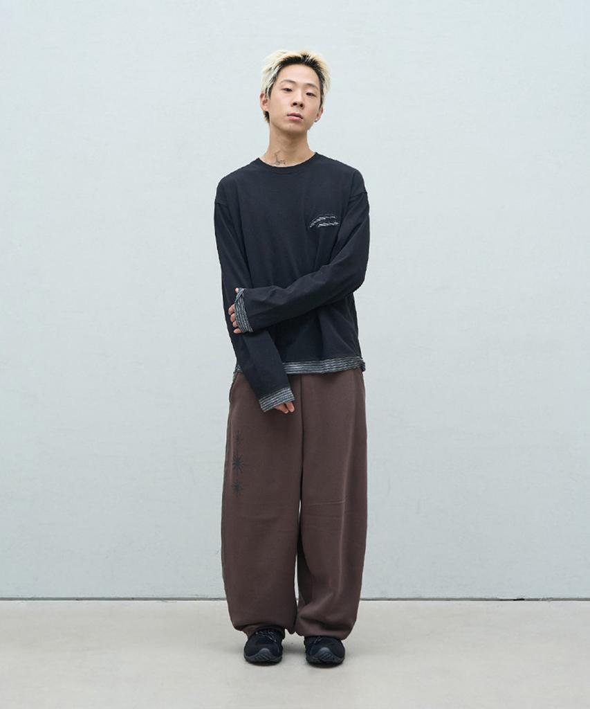 SUPERSUB Scratch Layered Long Sleeve T-Shirt - Black