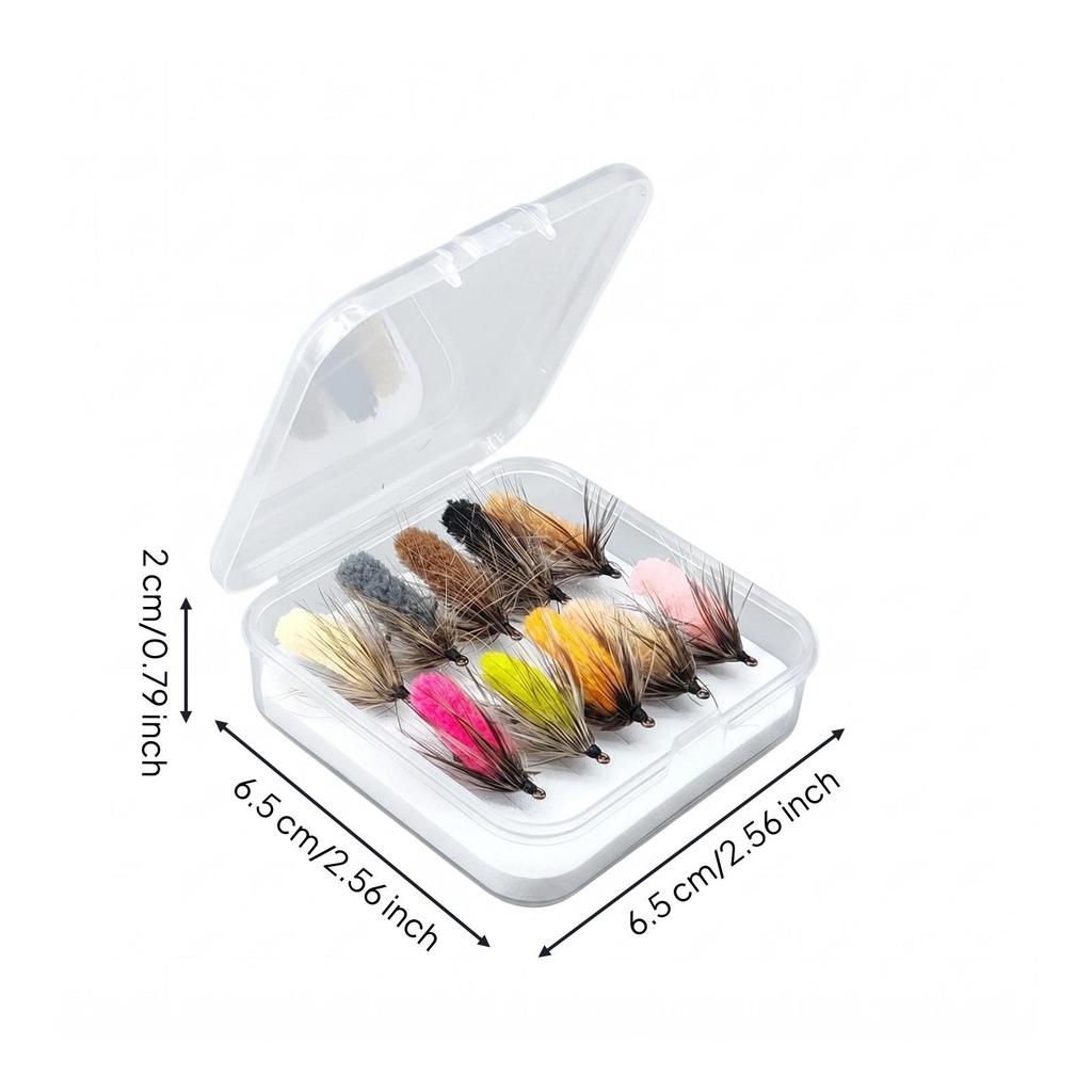 10 Pieces HandTied Fly Lure Sharp Hook Streamer Fuzzy for Anglers