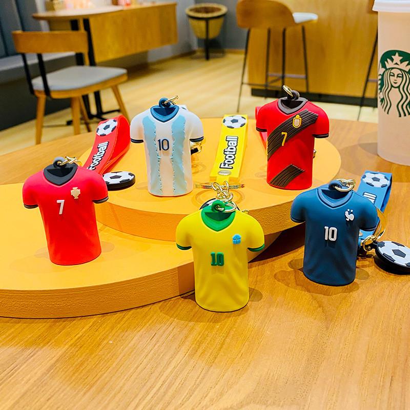 Soccer Jersey Adorable Keychain Durable Pvc Accessories For Colleagues And Friends