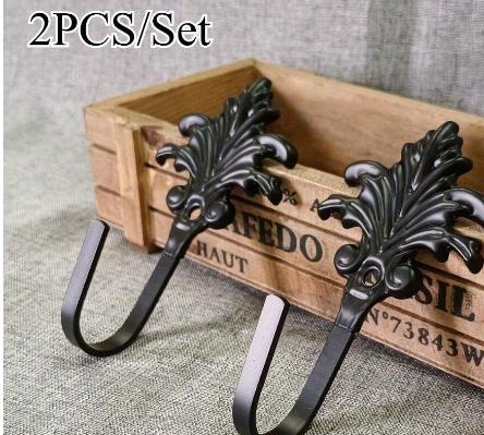 Vintage Metal Leaf Wall Hooks for Home Decor and Organization Ideal for Hanging Curtains Keys Towels Hats in Bathroom Door