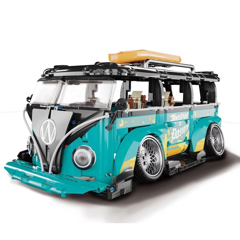Technical The Refitted Vehicle Camper Van T1 Bus Building Block Brick Children's Toy Birthday Gift