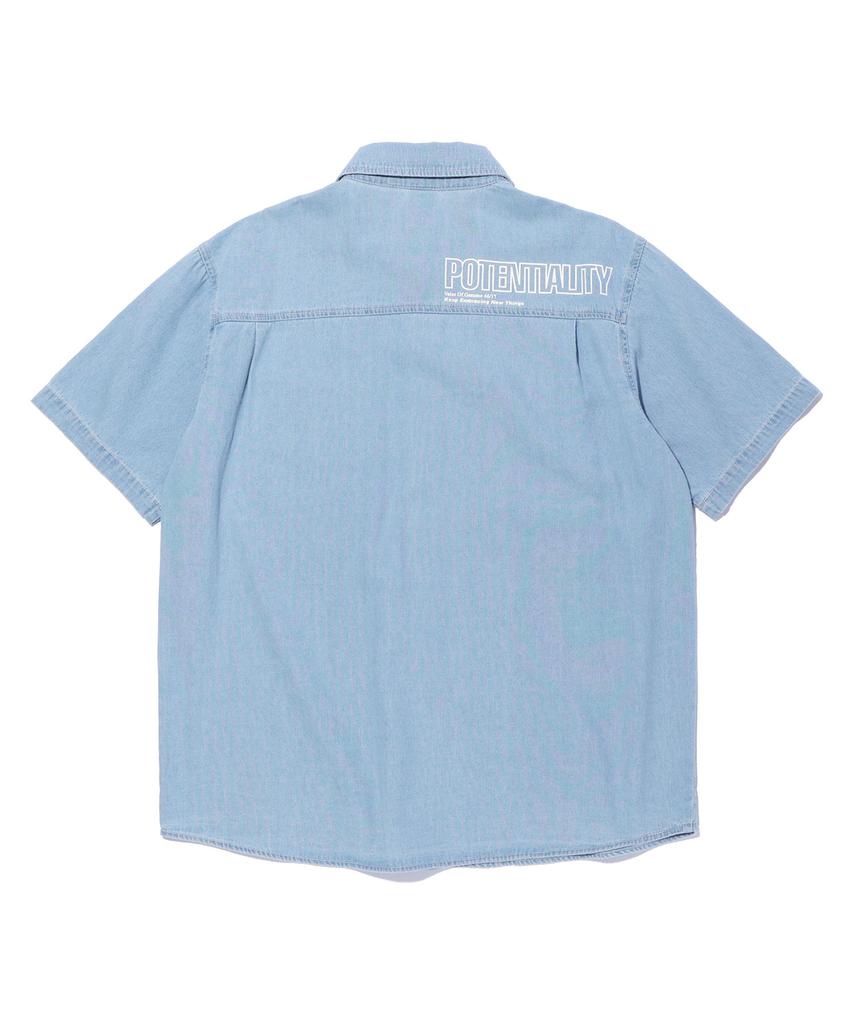BUNKERBUSTER Admit Short Sleeve Denim Shirt Light Indigo (Mo2Yu313-062)