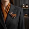 Unique Rhinestone Goat Brooch Scratch-resistant Alloy Animal Sheep Pin for Women Men Formal Wear Decoration Gift