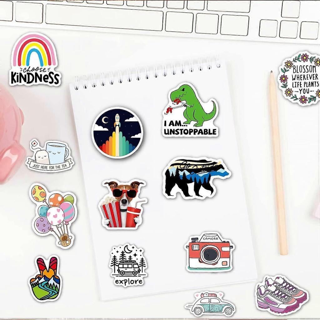 100 Ästhetische Sticker, Laptop-Sticker für Skateboards, Gitarren