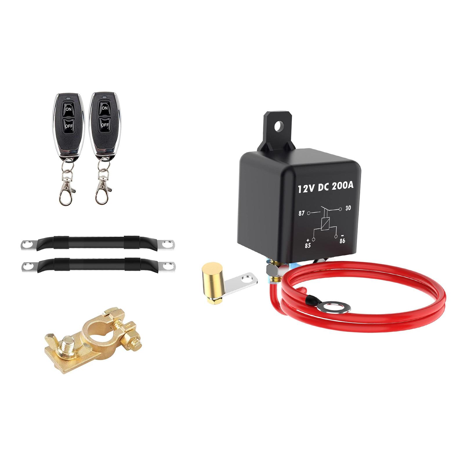 Car Battery Disconnect Switch 200A 12V Isolator Main Switch Universal with Wireless Remote Control 1