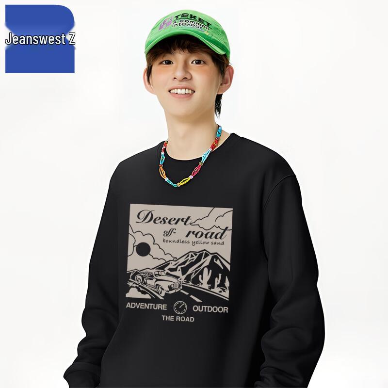 

Jeanswest Men s Mountain Road Car Print Round Neck Sweatshirt 4XL