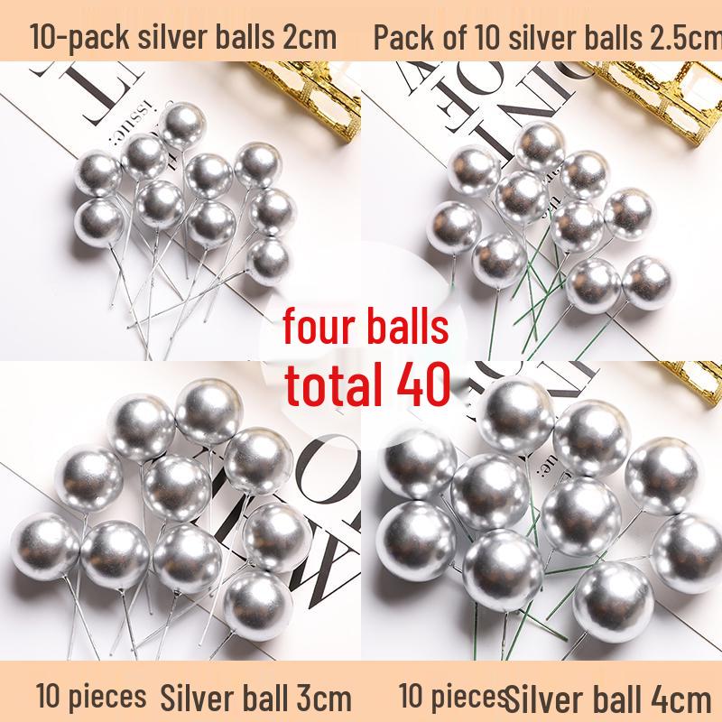Valentine's Day & Birthday Cake Topper: Gold, Silver, and Colorful Transparent Wishing Balls Decoration