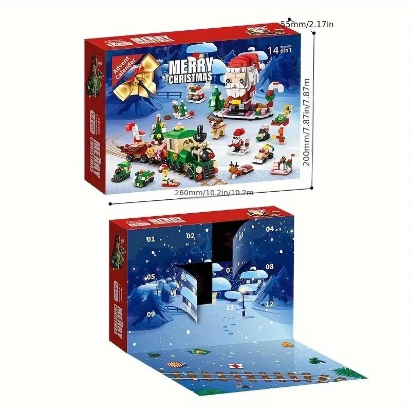 24 Jahre Weihnachtsbaustein Spielzeug Blindbox Set Weihnachten Adventskalender Steine DIY Lernspielzeug Set Geschenk für Kinder Erwachsene