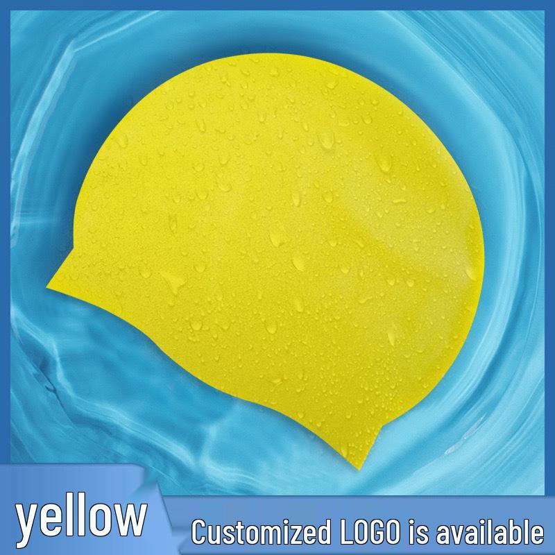 Adult & Children's Silicone Swim Cap - Unisex, Solid Color, Plus Size, Customizable with Logo