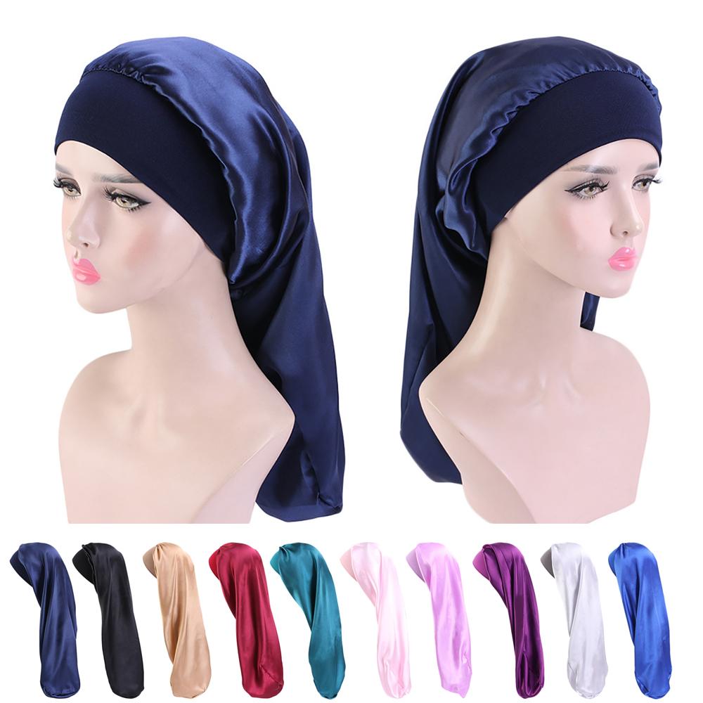 Silk-Satin Bonnet Night Sleep Cap Hair 