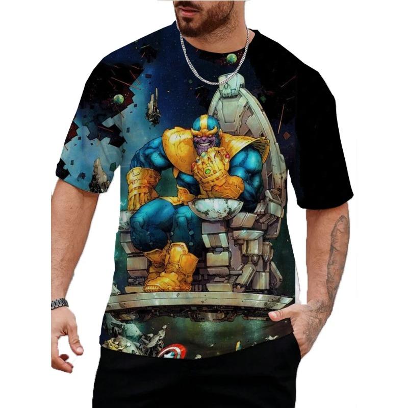 2026 Summer Men's Mieba 3D Printed T-shirt Printed Round Neck Short Sleeve Comfortable Men's Summer Clothing
