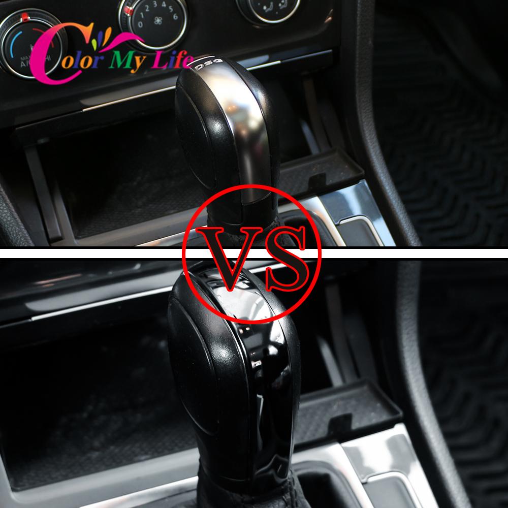Stainless Steel AT Car Gear Head Shift Knob Protection Cover Trim for Volkswagen Vw Golf 7 Mk7 7.5 2013 - 2019