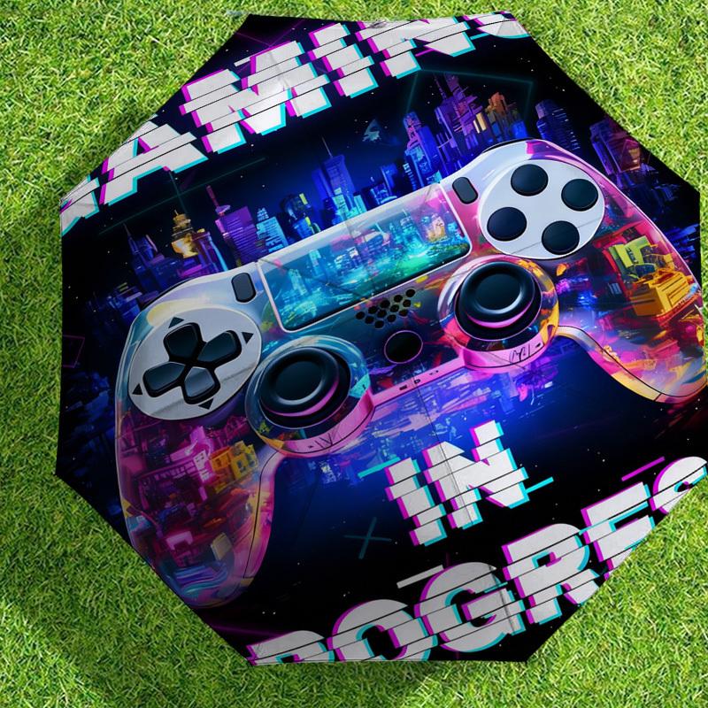 1 Stück Gaming-Fortschrittsmuster Regenschirm Design Automatisches Öffnen und Schließen Regenschirm, Hochwertiger Reise-Regenschirm, c1128214