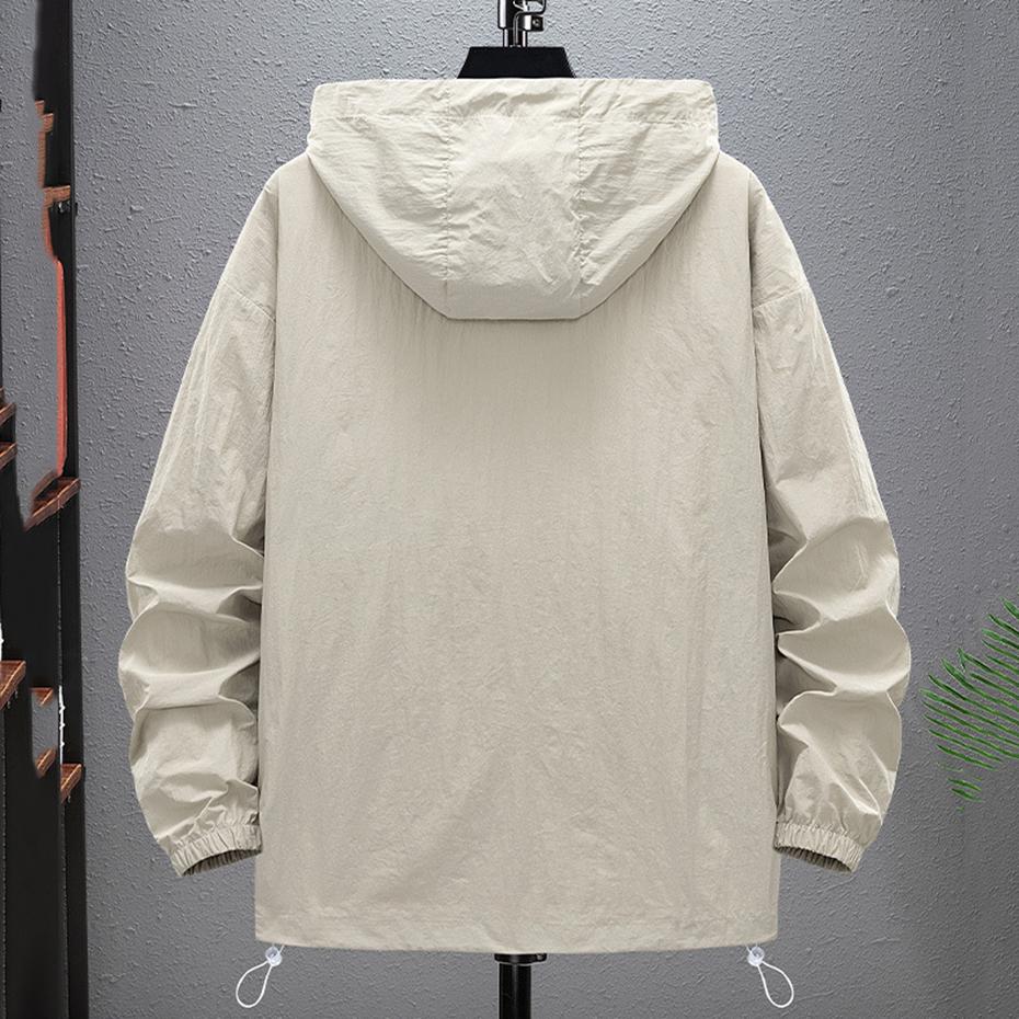 Plus Size Summer Men Jackets Sun Protection Skin Coats Ultra-Light Hooded Jackets Big Size Men Windbreaker