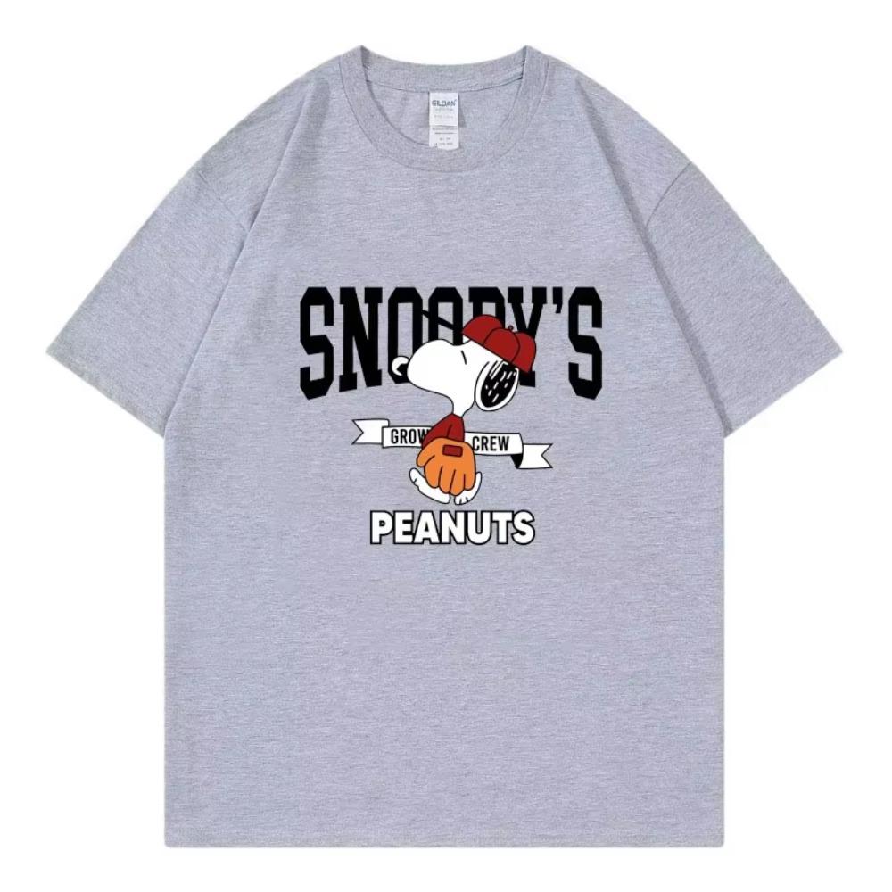 Snoopy Peanuts Pink Unisex Women Tshirt Summer Short Sleeve Cotton Unisex Tee Shirt Tops Cartoon Anime Fashion Clothes Tops XL