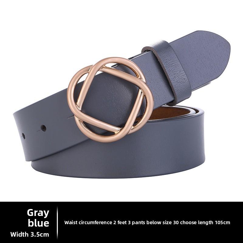 Leather Female Waist Belt With Smooth Snap Closure For Daily Outfits