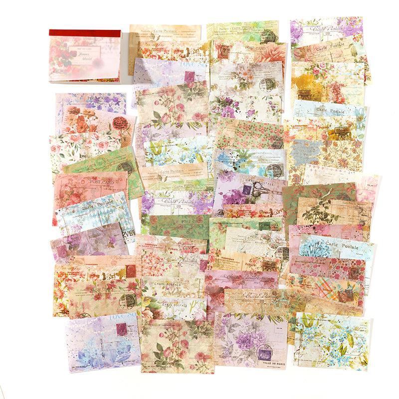 100pcs/lot Memo Pads Material Paper Letter from Time Junk Journal Scrapbooking Cards Retro Background Decoration Paper