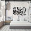 1 Modern Minimalist Metal Wall Art - Black Abstract Linear Design